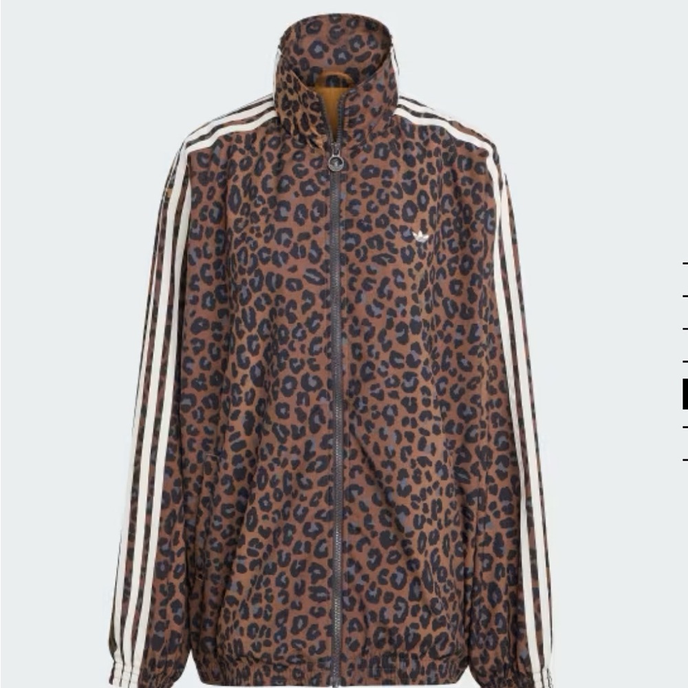Adidas Women's Brown Leopard Bomber Jacket